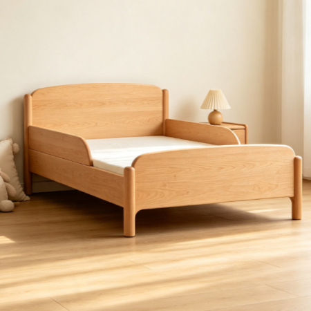 Solid wood single bed for children