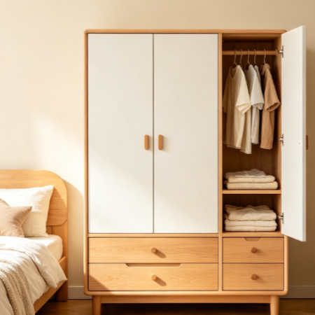 Solid wood wardrobe for children