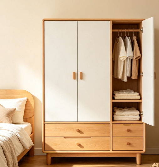 Solid wood wardrobe for children